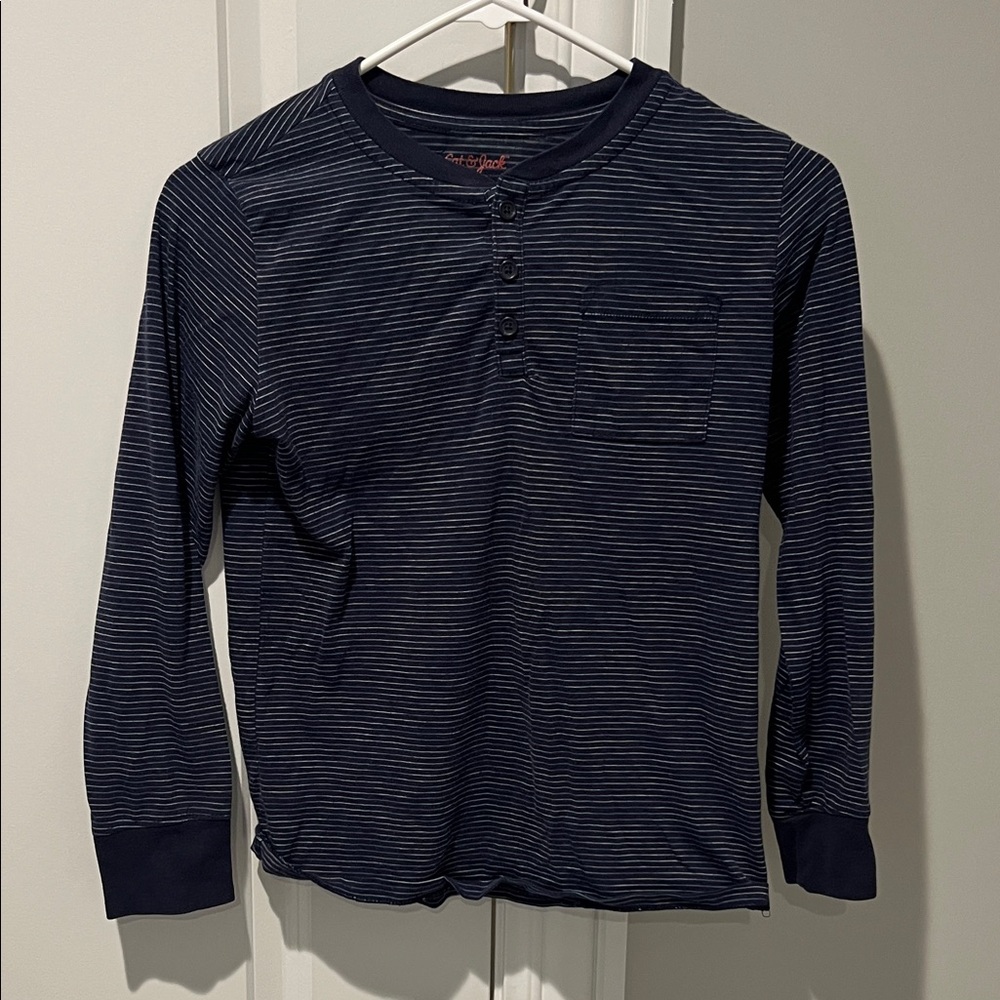 Cat & Jack Navy Striped Long Sleeve Tee